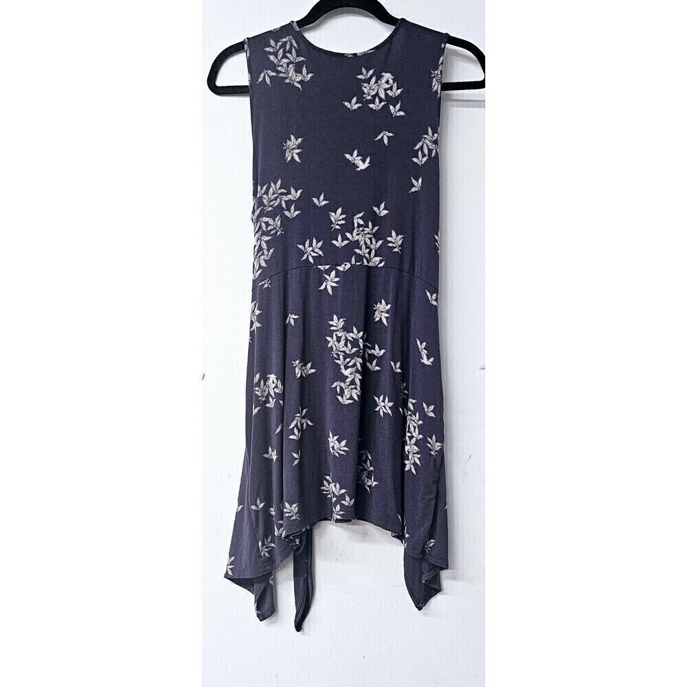 SOMA Blue Soft Jersey Knot Front Sleeveless Tunic Trailing Dress (M) - Picture 3 of 3